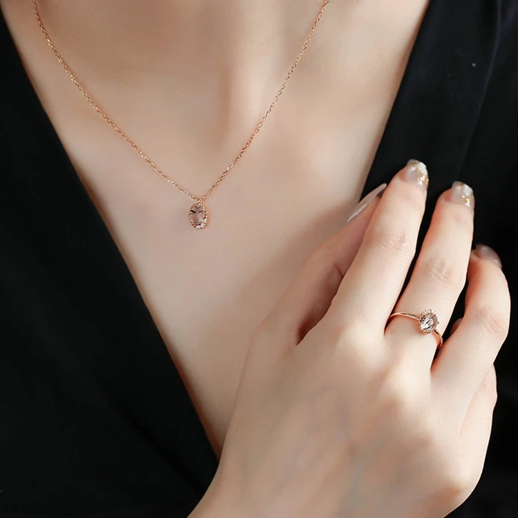 Emotional Factory 925 Sterling Silver 14K Gold Plated Gemstones Landscape Zircon Natural Black Hair Crystal Necklace