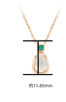 925 Sterling Silver 14K Gold Plated Gemstone Oval Green Nanostone Natural Grape Prehnite Stone Necklace