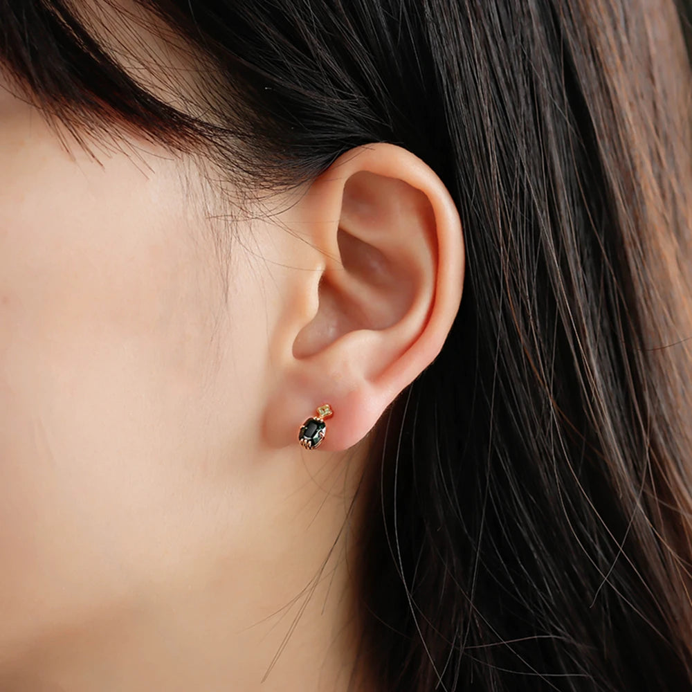 Vintage Floral Pattern Green Aventurine Peridot Earrings