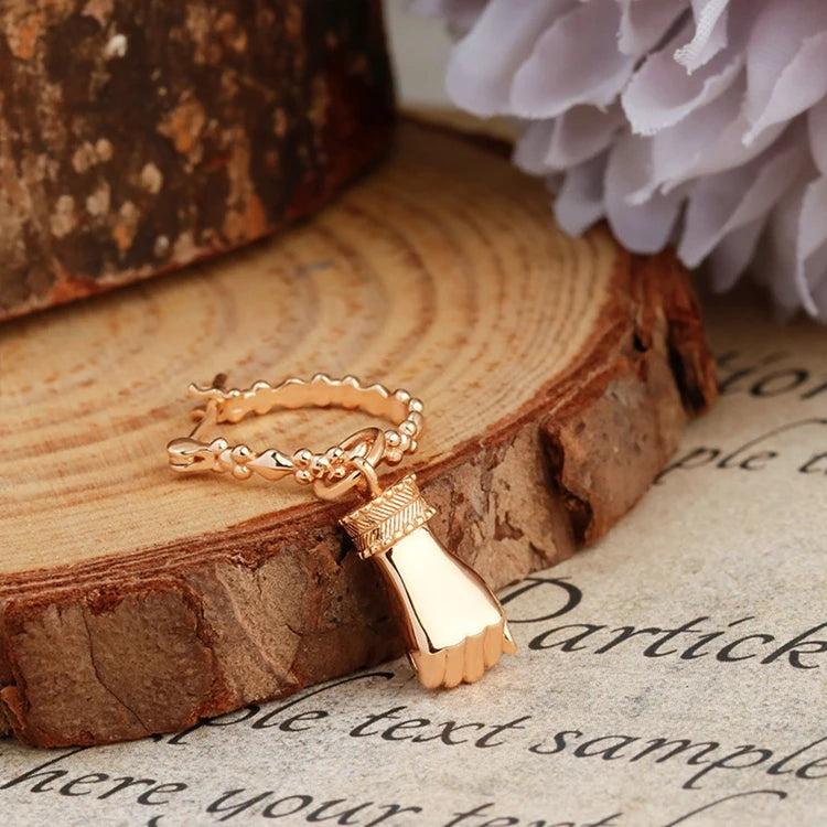 925 Sterling Silver 14K Plated Gemstone Blue Spinel Fist Boxer Gold Handguard and Peace Earrings Can Be Used With Ear Clips