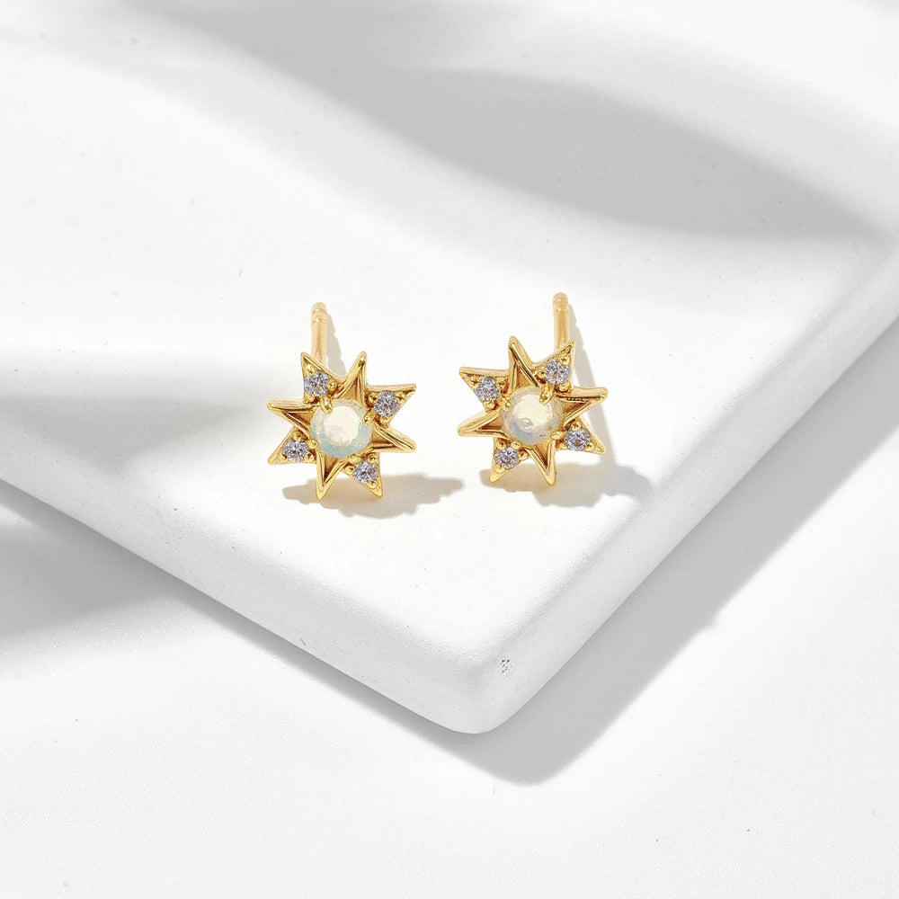 Gem Retro Natural Opal Vintage Earring Mans Star Necklace