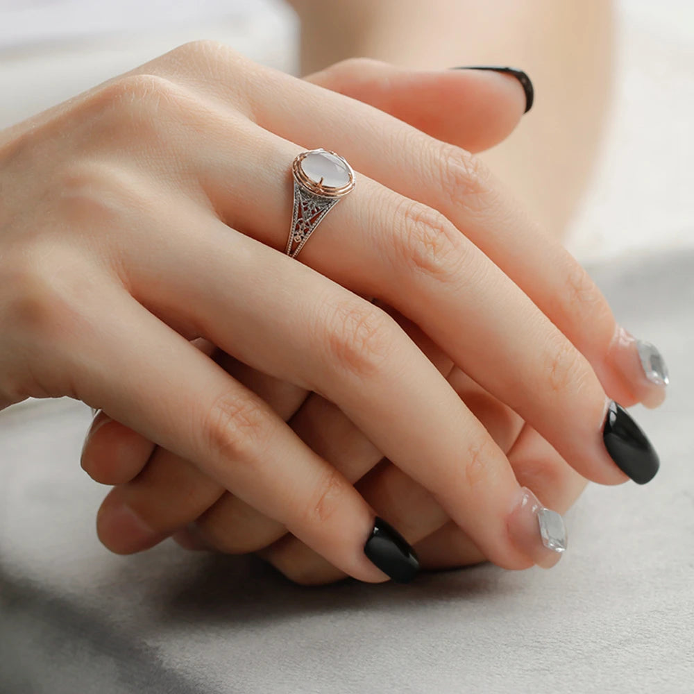 Classic Models Retro Synthetic Cat'S Eye Stone Ring