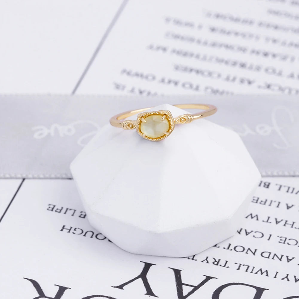 925 Sterling Silver 14K Gold Plated Gem Stone Gemstone Cz Zircon Many Stars Fashion Workplace Irregular Pink Shell Ring