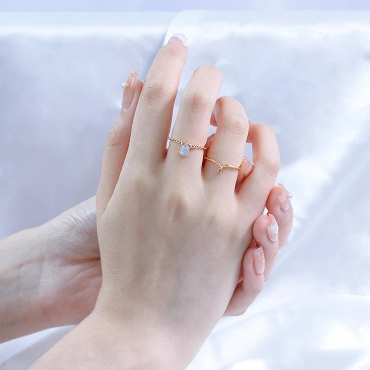 925 Sterling Silver 14K Gold Plated Stripe Infinity Fine Stacked Ring