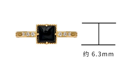 925 Sterling Silver 14K Gold Plated Gem Stone Gemstone Retro Cz Zircon Earrings Geometric Square Black Agate Carnelian Onyx Ring