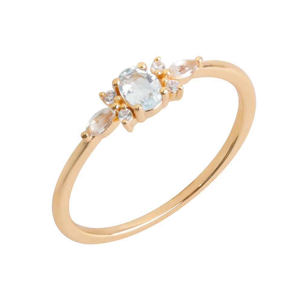 Fashion Water Drops Sky Blue Topaz Ring