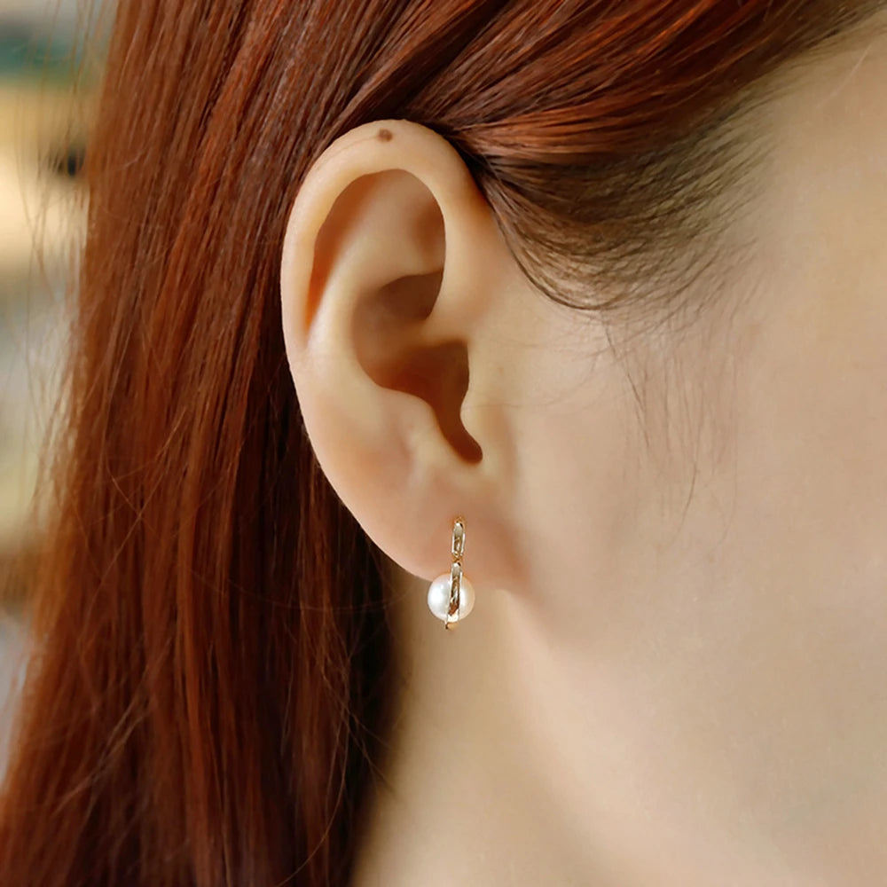 Emotional Factory 925 Sterling Silver 14K Gold Plated Gem Stone Gemstone High Class Sweetness Heart Shaped Pearl  Earrings