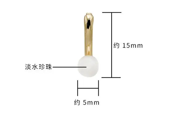 Emotional Factory 925 Sterling Silver 14K Gold Plated Gemstone V Shaped Freshwater Fashion Pearl Earrings