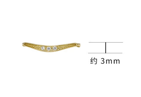 Emotional Factory 925 Sterling Silver 14K Gold Plated Gem Stone Gemstone Cz Zircon Wave Multi-Layered Zirconia Thin Ring