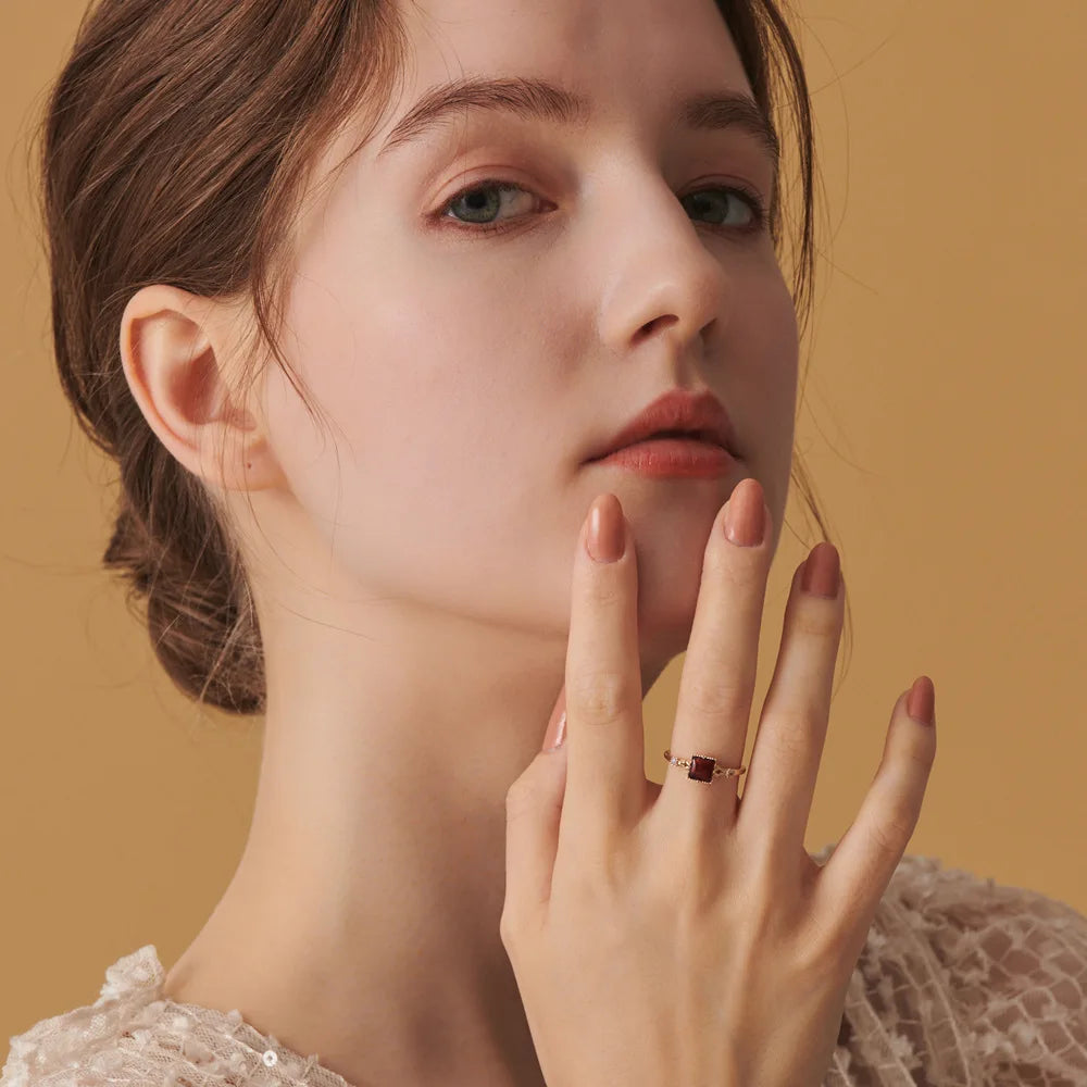 Ornament Factory Wholesale 23Spring New Retro StyleS925Silver Plating14KGold Amberoid