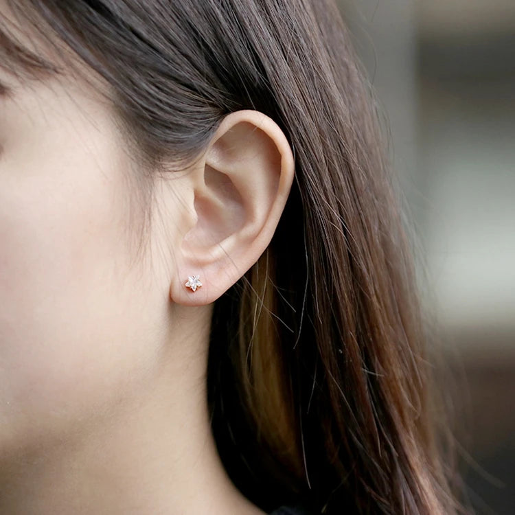 Emotional Factory 925 Sterling Silver 14K Gold Plated Gemstone Asymmetric Star Meteor Earrings