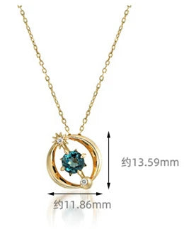 Emotional Factory 925 Sterling Silver 14K Gold Plated Gemstone Moonstone Topaz Custom Stone Necklace