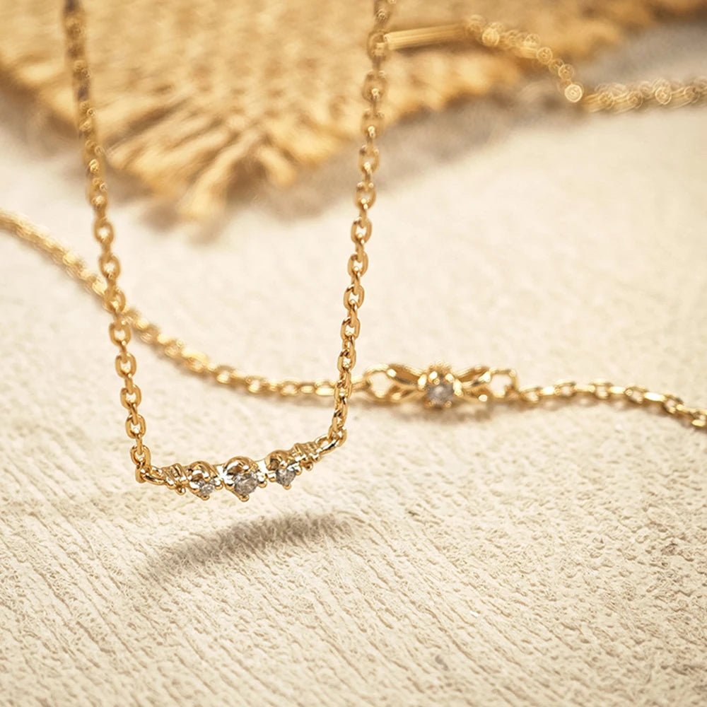 Emotional Factory 925 Sterling Silver 14K Gold Plated Gemstone Time Scarred Star Track Laughter Moissanite Necklace