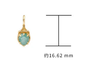 Factory 925 Sterling Silver 14K Gold Plated Gemstone Vintage Simplicity  Shrine Teardrop Natural Dolmenite Pendant Necklace