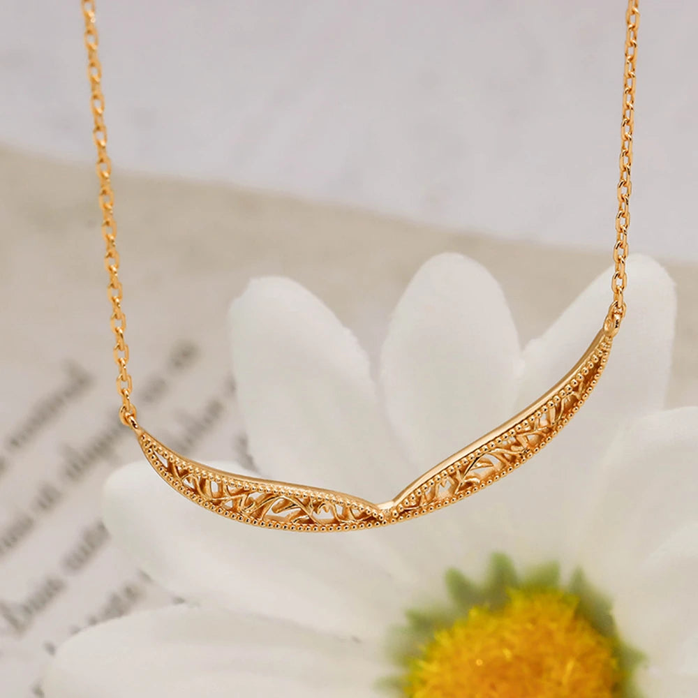 925 Sterling Silver 14K Gold Plated Vintage Hollow Bead Wing Necklace With Matching Pendant Available