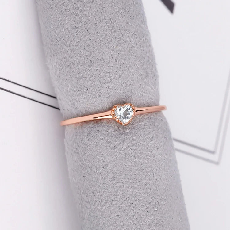 925 Sterling Silver 14K Gold Plated Gemstone Natural Aquamarine 3.5Mm Gem Stone Heart Ring