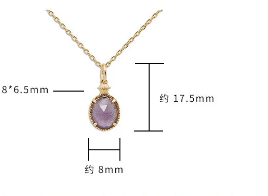 Round Amethyst Labradorite Reversible Pendant Necklace