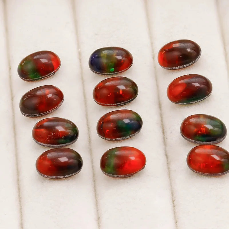 Japanese Minority Fashion Silver Ornaments Inlaid Ammolite RingS925Silver Plating14KGold-plated Ring