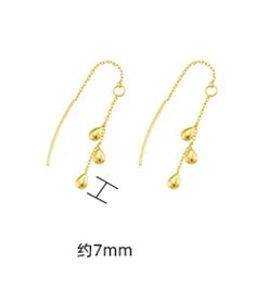 Emotional Factory 925 Sterling Silver 14K Gold Plated Bead Irregular Ear Wires Drop Earrings