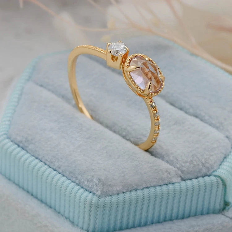 Emotional Factory 925 Sterling Silver 14K Gold Plated Gemstone Irregular Design Cz Zircon Amethyst Ring