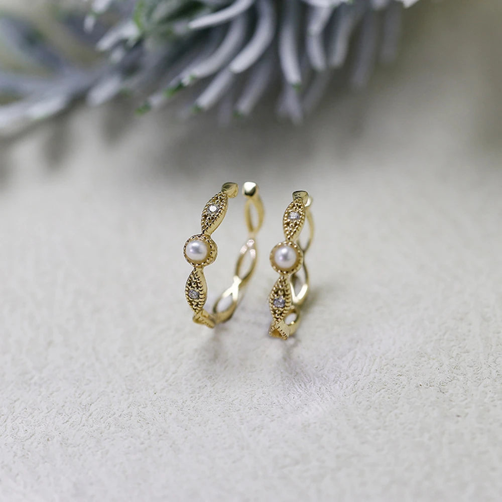 Emotional Factory 925 Sterling Silver 14K Gold Plated Gemstone Polka Dots Natural Freshwater Pearls Pearl Earrings