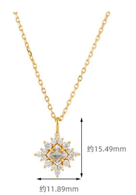 Emotional Factory 925 Sterling Silver 14K Gold Plated Gemstone Full of Zircon Diamond White Topaz Pendant