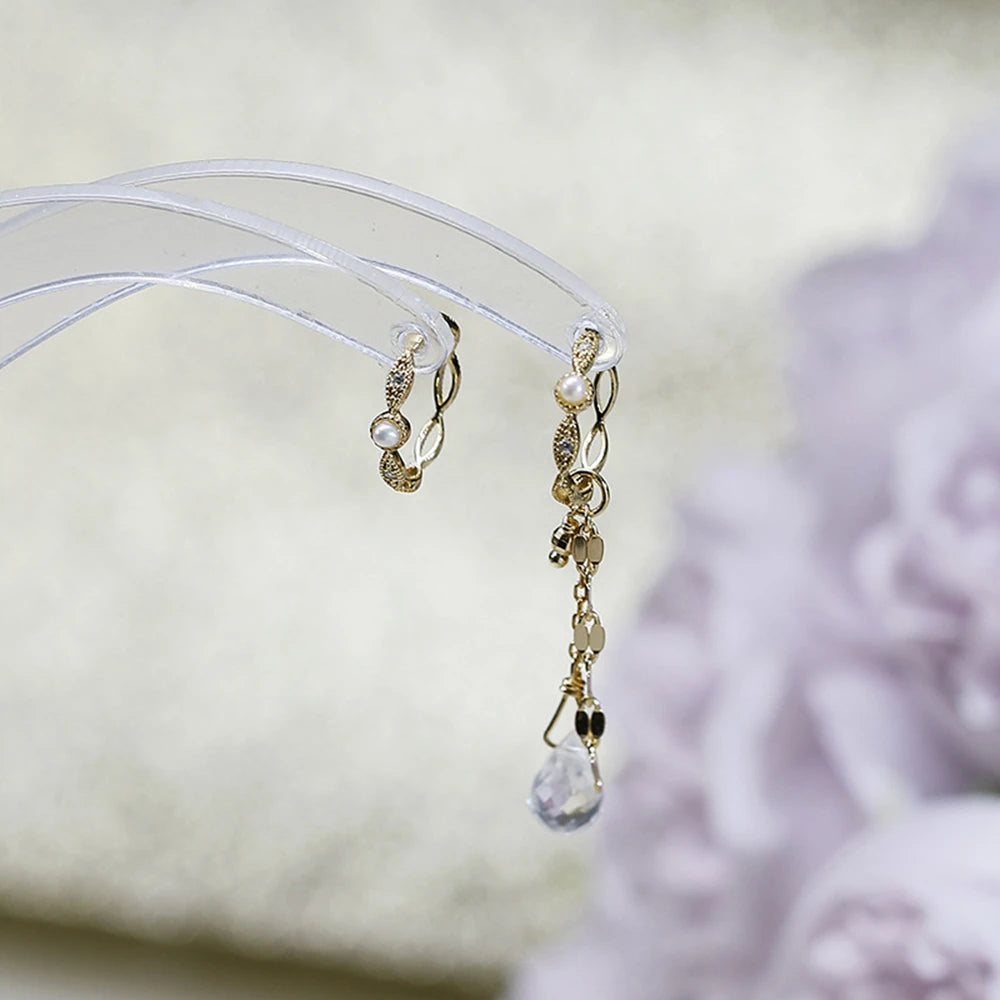 Emotional Factory 925 Sterling Silver 14K Gold Plated Gemstone Polka Dots Natural Freshwater Pearls Pearl Earrings