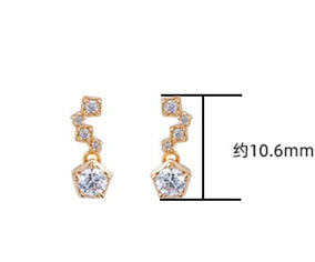 925 Sterling Silver 14K Gold Plated Sparkling Star Lightning Zircon Stud Earrings