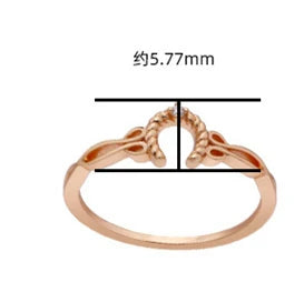 925 Sterling Silver 14K Gold Plated Lucky Horseshoe Openwork Lace U Shaped Ring