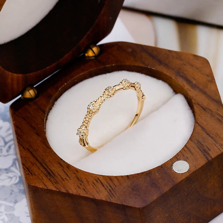 Emotional Factory 925 Sterling Silver 14K Gold Plated Bee Zircon Personalised Design Magices School Magic Wand Ring