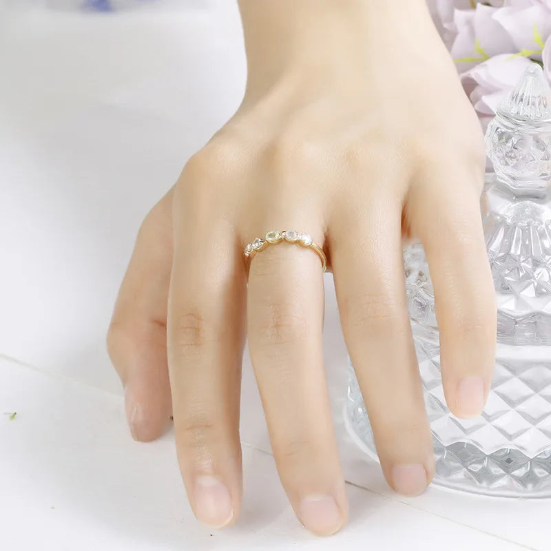 Emotional Factory 925 Sterling Silver 14K Gold Plated Multi Color Gemstone Labradorite Opal Topaz Prehnite Irregular Ring