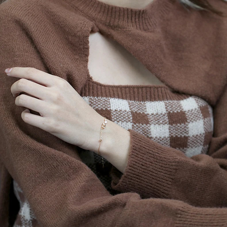 Emotional Pulseras De Plata Jewelry Fine Jewelry Stock 925 Sterling Silver 14K Gold Plated Gemstone Flower Zircon Bracelet