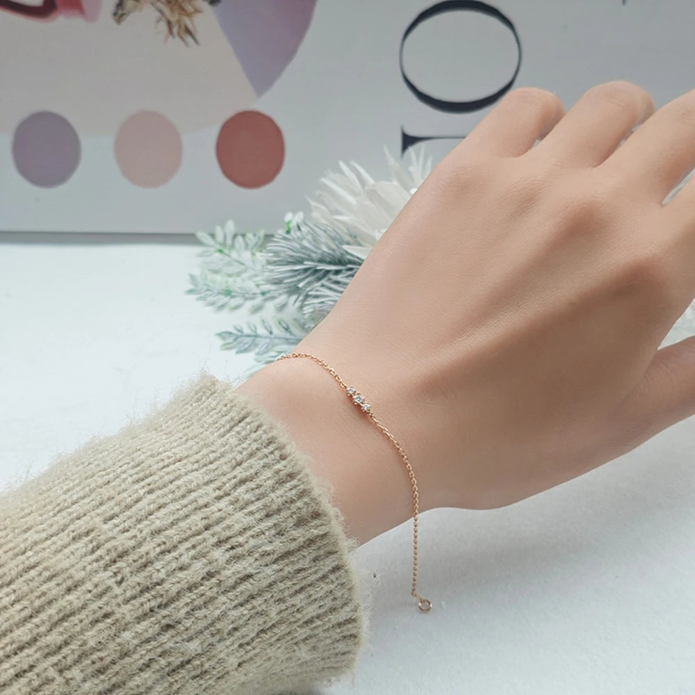 Factory 925 Sterling Silver 14K Gold Plated Gemstone Time Scarred Star Track Laughter Bracelet High Carbon Diamonds Bracelet