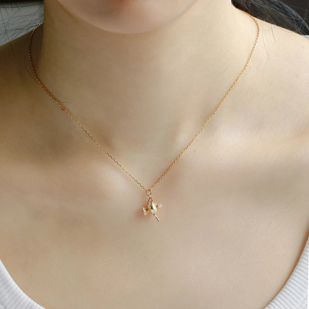 Emotional Factory 925 Sterling Silver 14K Gold Plated Gem Stone Gemstone Mythical Pearl Aladdin'S Lamp Pendant