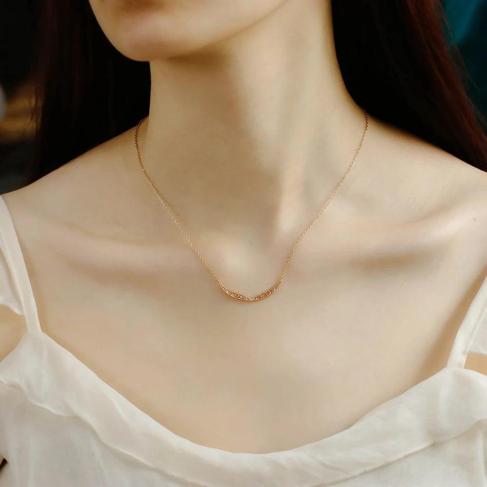 925 Sterling Silver 14K Gold Plated Vintage Hollow Bead Wing Necklace With Matching Pendant Available