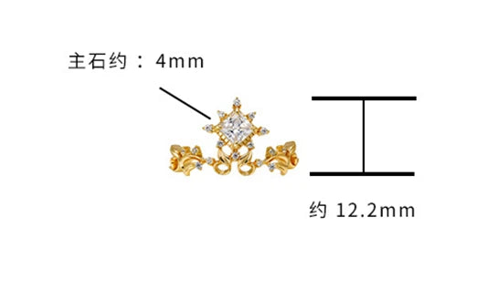 Emotional Factory 925 Sterling Silver 14K Gold Plated Vines Geometric Cube Stat Cz Zircon Ring