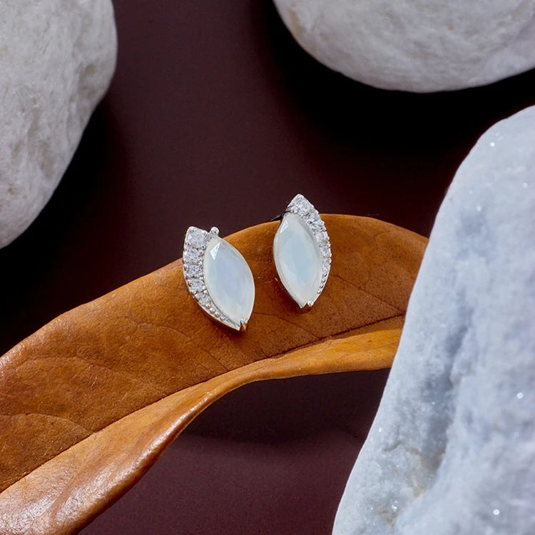 Emotional Factory 925 Sterling Silver 14K Gold Plated Gemstone Water Droplets Rock Crystal Vintage Earrings